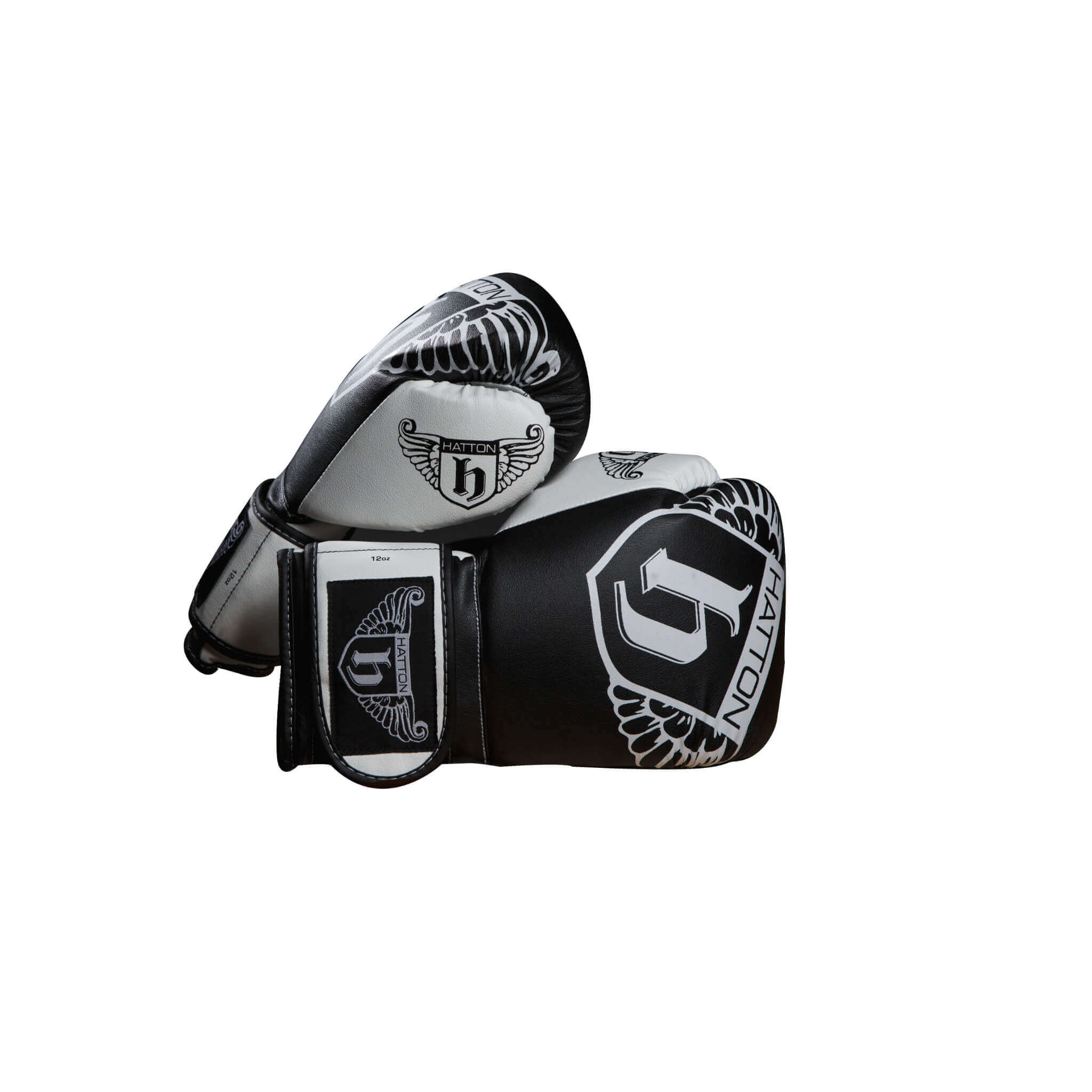 Hatton PU Boxing Gloves 8oz Black and White