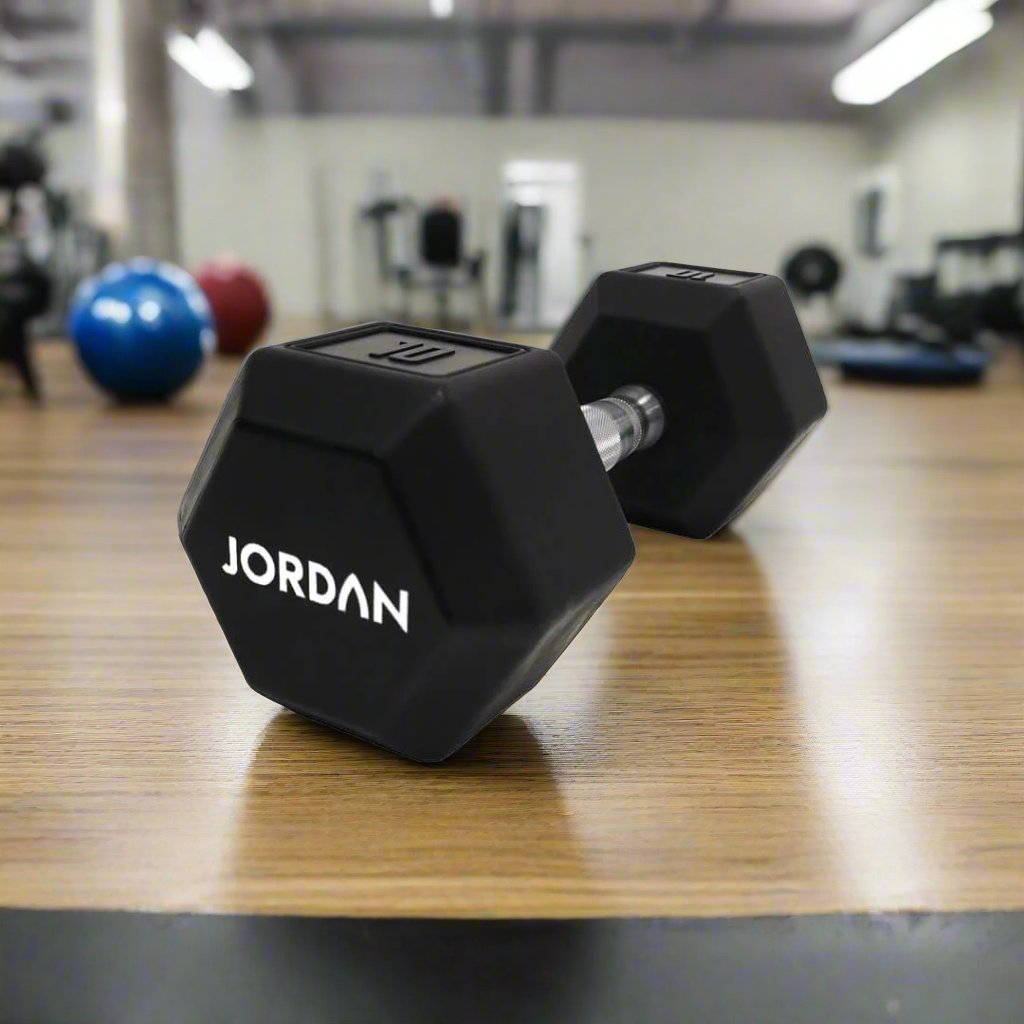 Jordan Urethane HEX Dumbbells – Durable & Anti-Roll Design