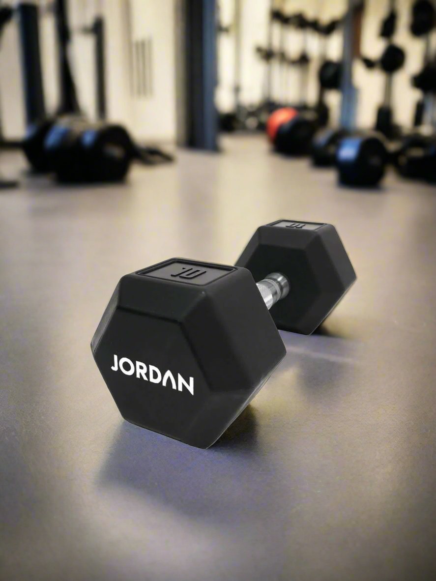 Jordan Urethane HEX Dumbbells – Durable & Anti-Roll Design